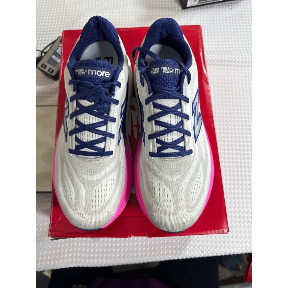 New Balance Running Shoes Women 12 Fresh Foam X More v5 Grey Blue WMOR2D5 NIB